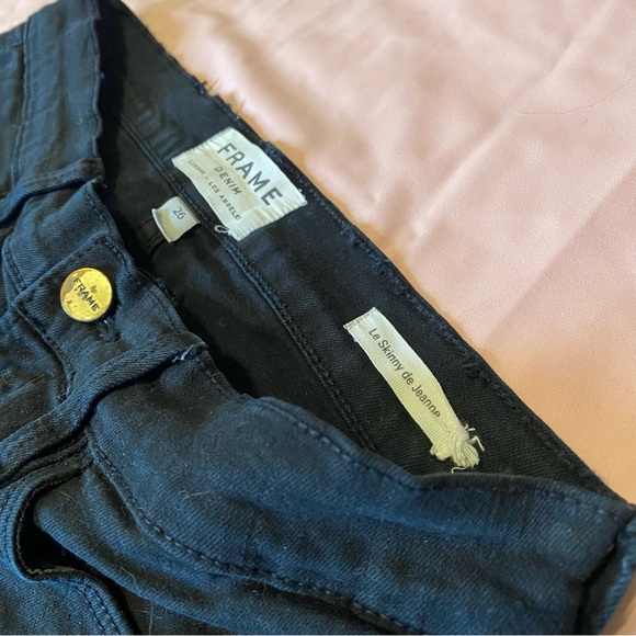 Frame Denim Distressed Black Le Skinny de Jeanne Skinny Jeans - Picture 4 of 4